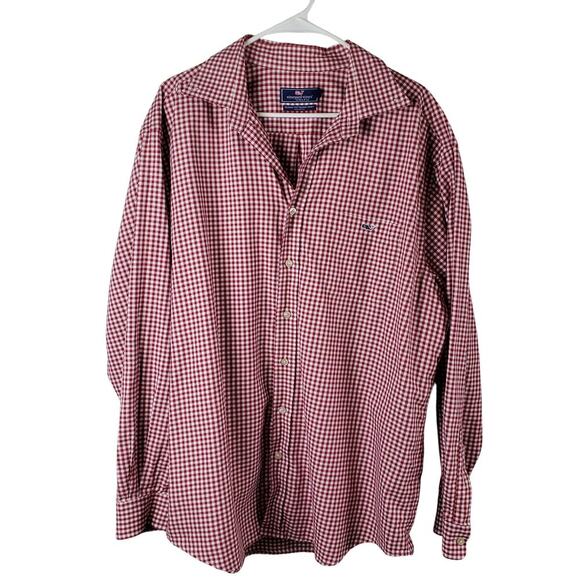 Vineyard Vines Red Plaid Classic Fit Tucker Shirt XL Long Sleeve Button Down - Picture 1 of 6